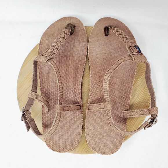 Rainbow T Street Sandals Womens 9 Hemp Thong Flip Flops Brown Shoes XL - Picture 10 of 14